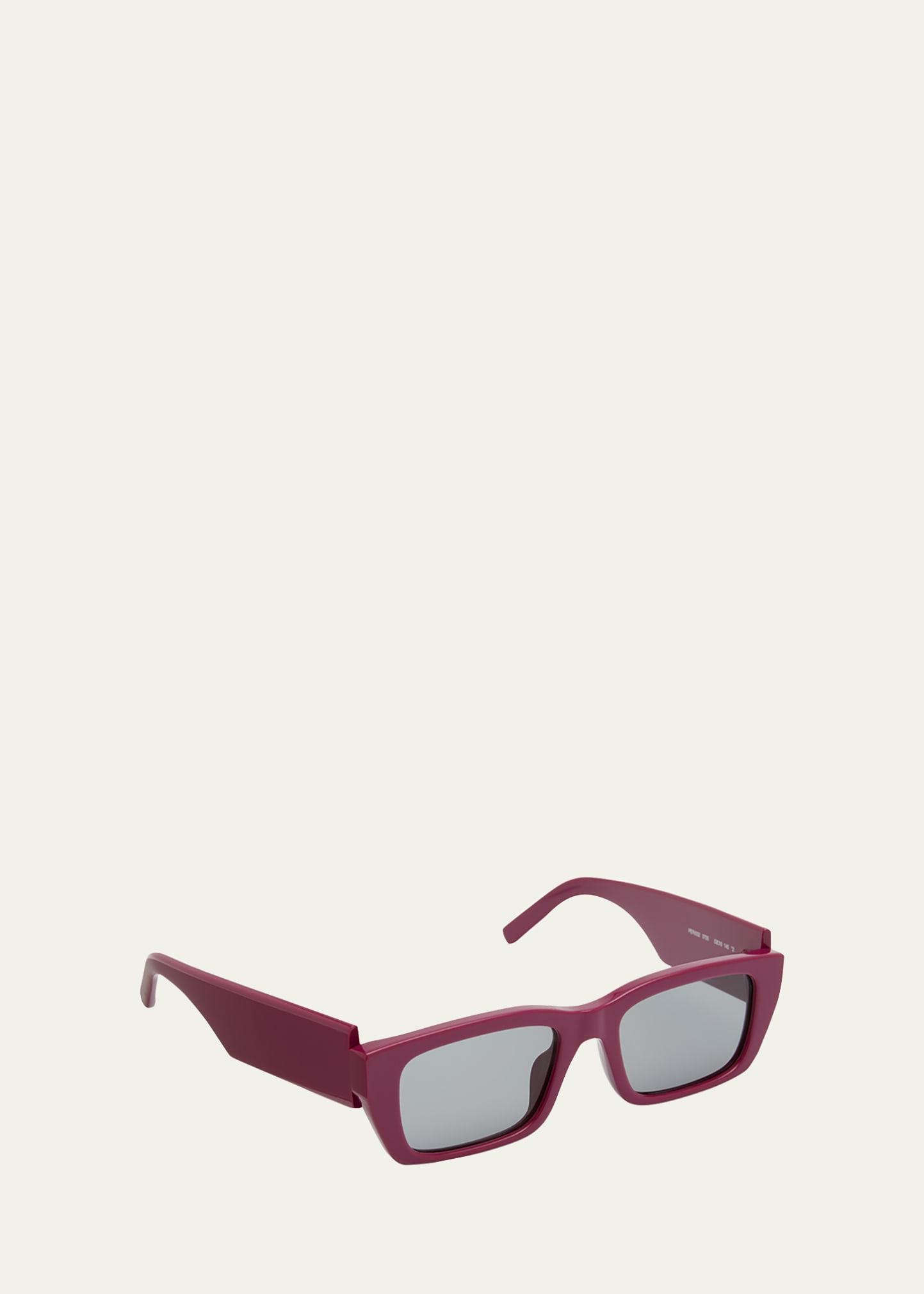 Mens Rectangle Asymmetric-Logo Sunglasses Product Image