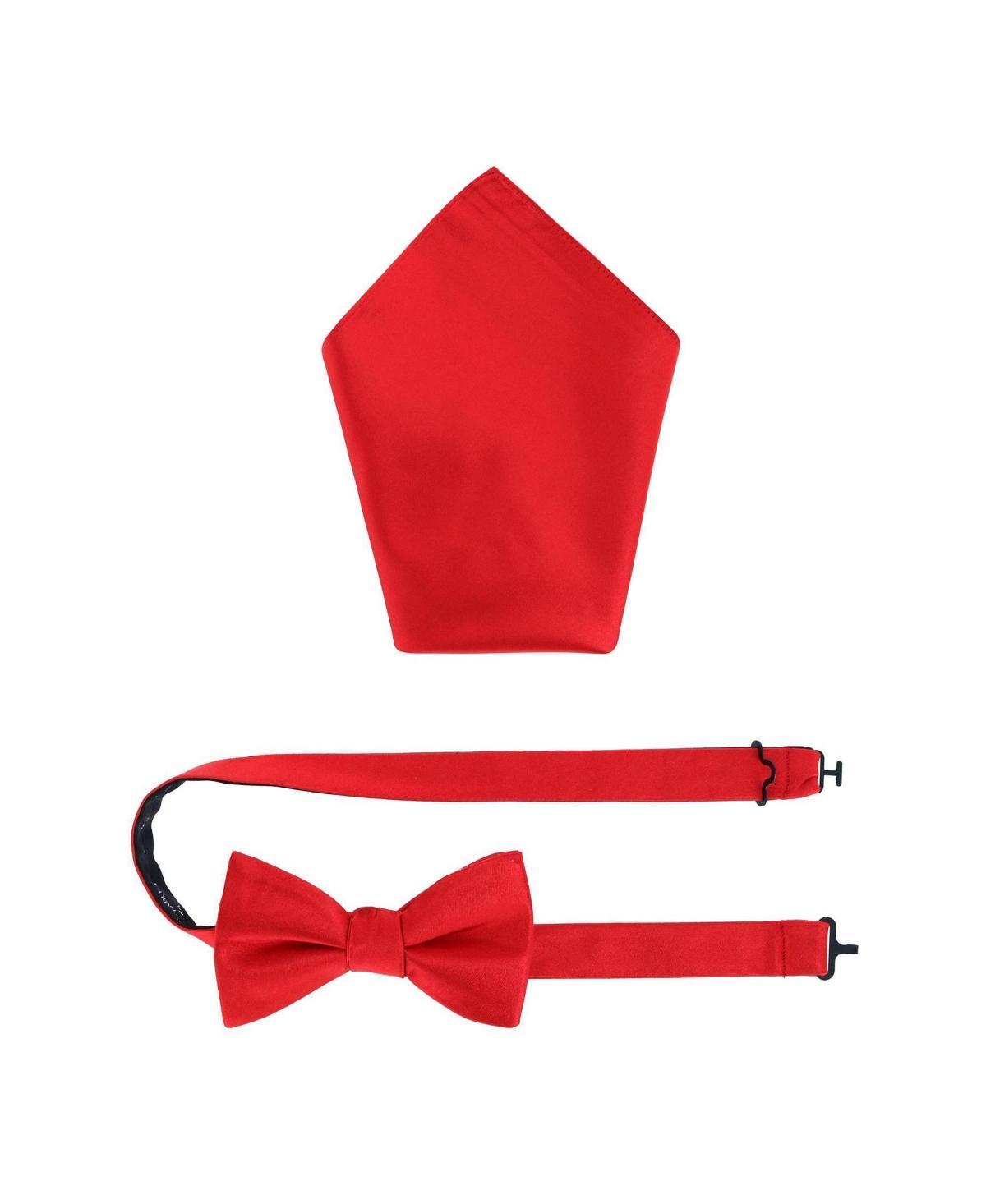 Trafalgar Sutton Solid Color Silk Bowtie and Pocket Square Combo Product Image