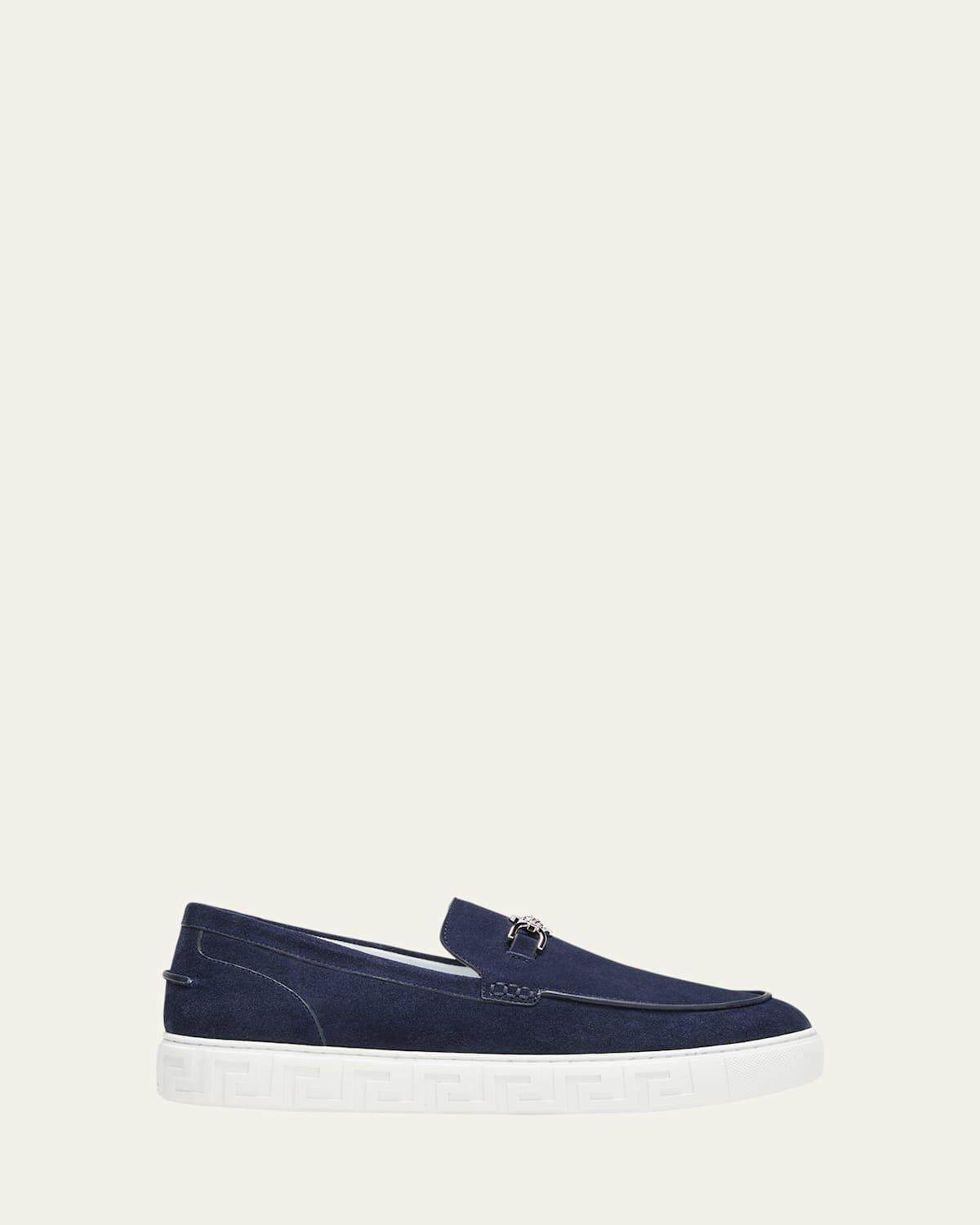 Men's Medusa Coin Suede Hybrid Loafers Product Image