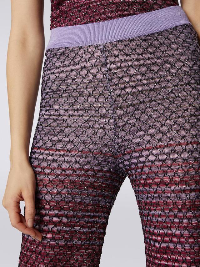 Viscose blend trousers with mesh and sequins Red | Missoni Product Image