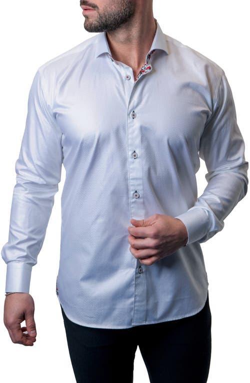 Maceoo Einstein Shimmer White Contemporary Fit Button-Up Shirt Product Image