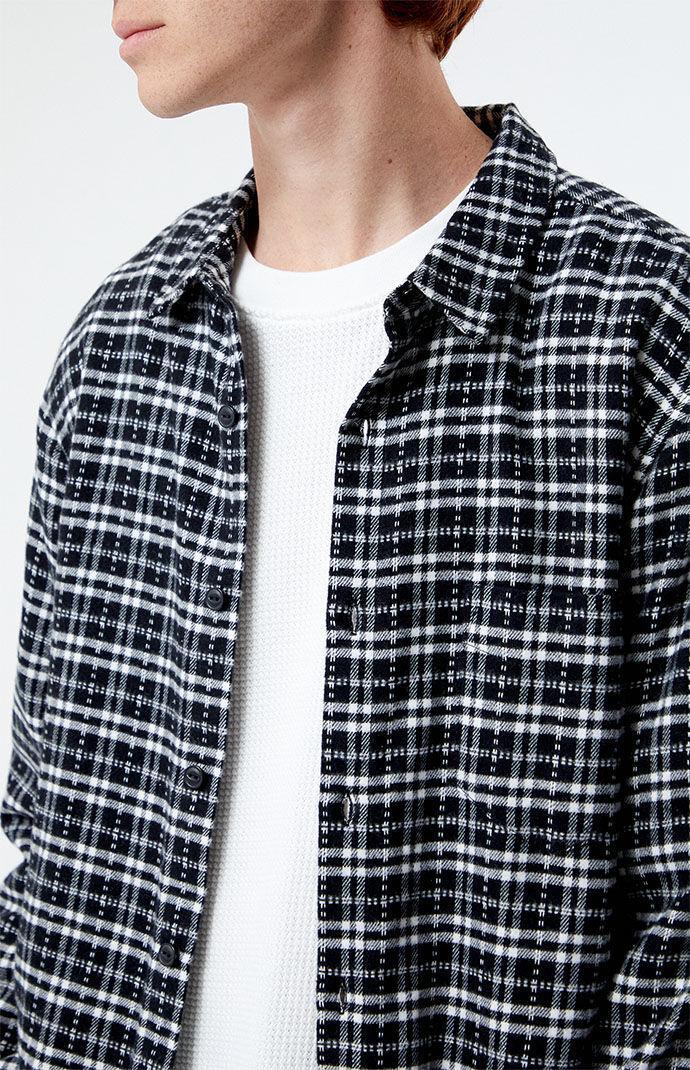 Men's Black & White Classic Plaid Shirt in Black/White - Product Image