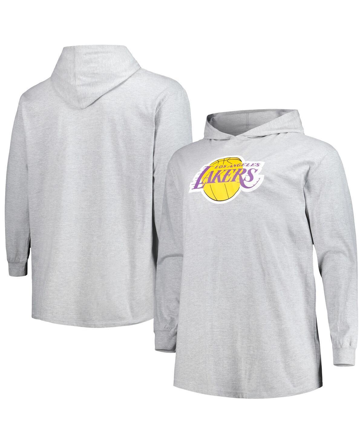 Mens Fanatics Branded Heather Gray Los Angeles Lakers Big & Tall Pullover Hoodie Product Image