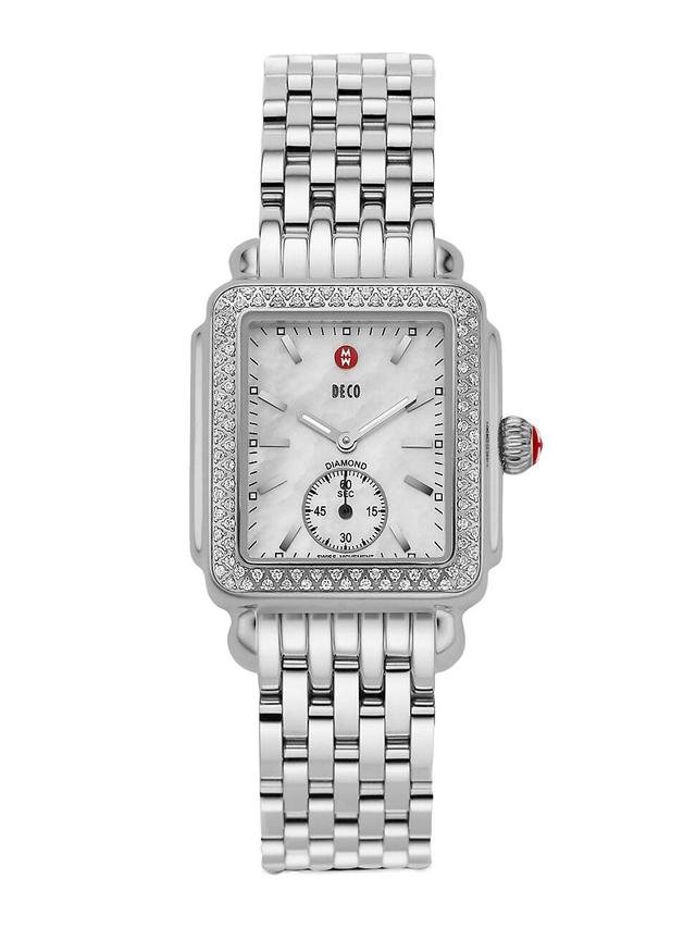 Womens Deco 16 Diamond, Mother-Of-Pearl & Stainless Steel Bracelet Watch Product Image