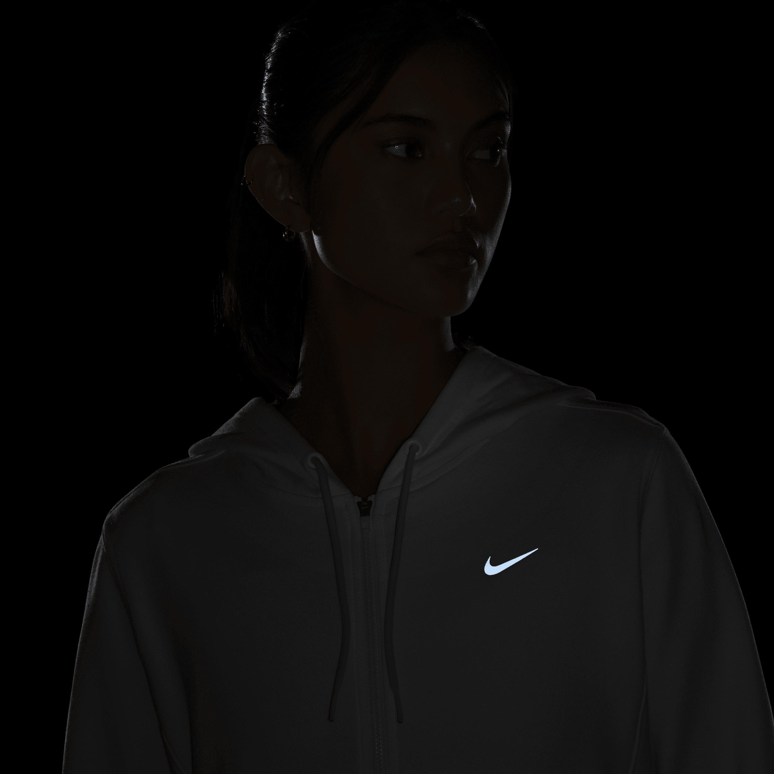 Womens Nike One Dri-FIT Full-Zip Hoodie White Product Image