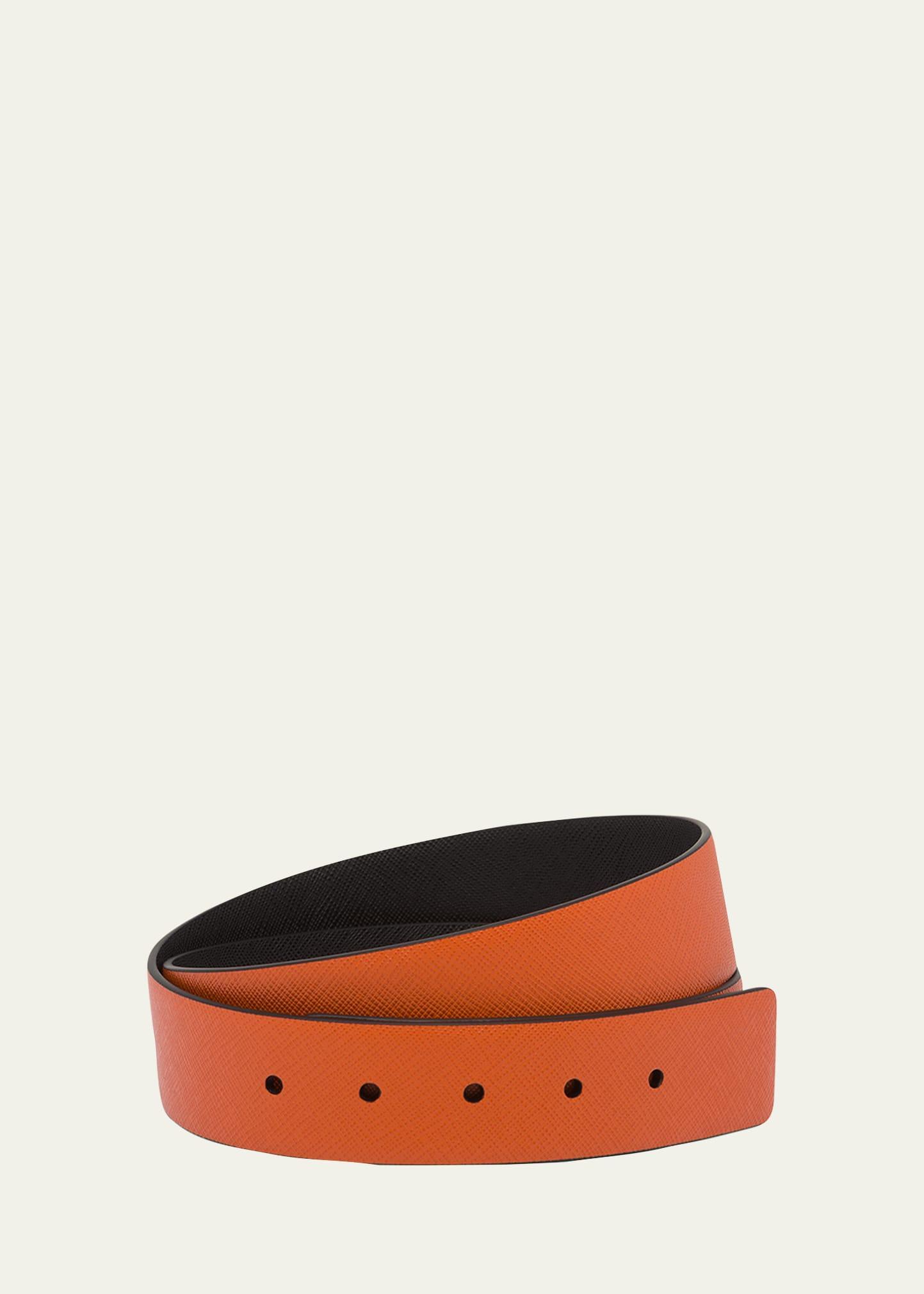 Mens Saffiano Leather Belt Strap Product Image