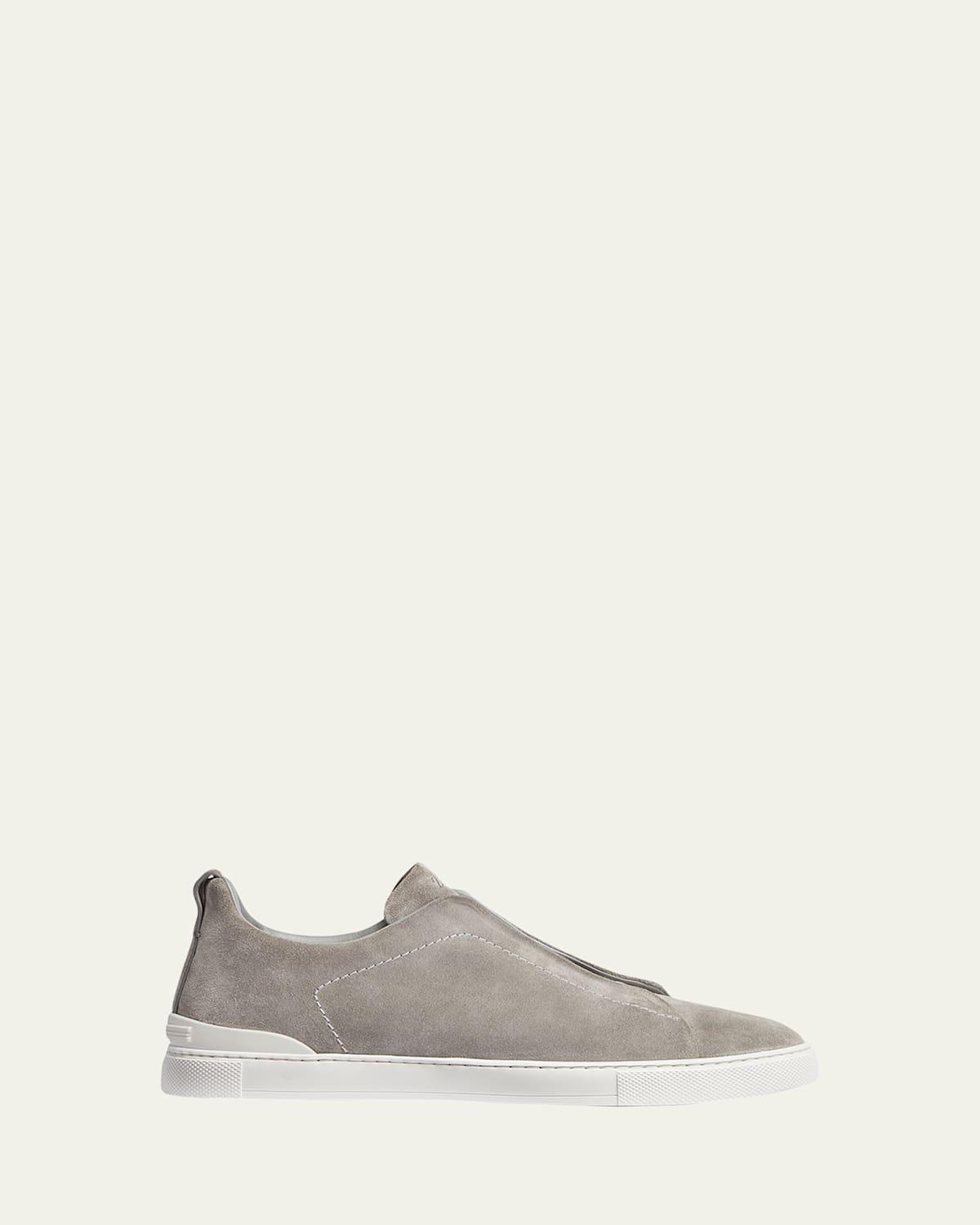 Zegna Mens Suede Triple Stitch Low Top Sneakers Product Image