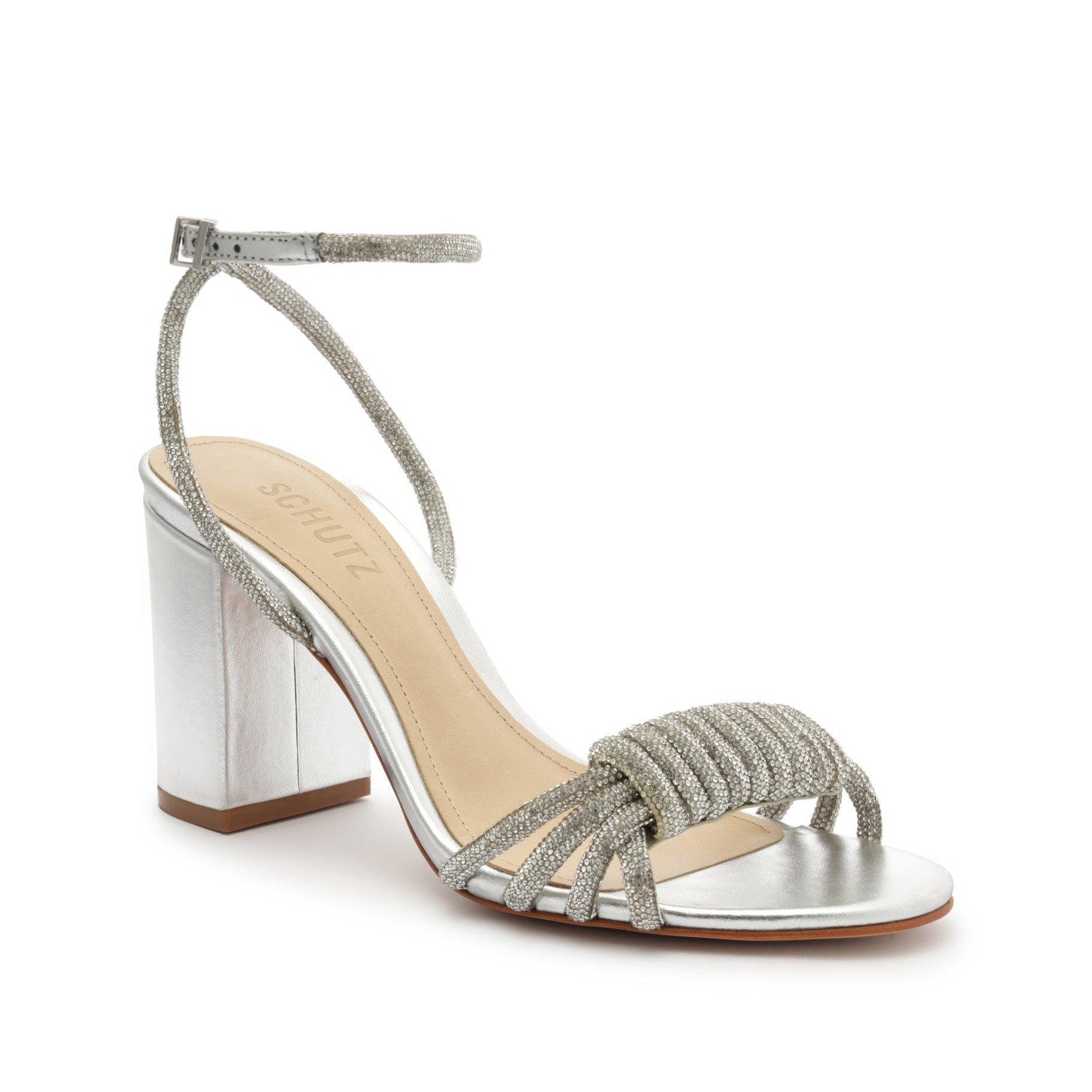 Jewell Block Metallic Nappa Leather Sandal Female Product Image