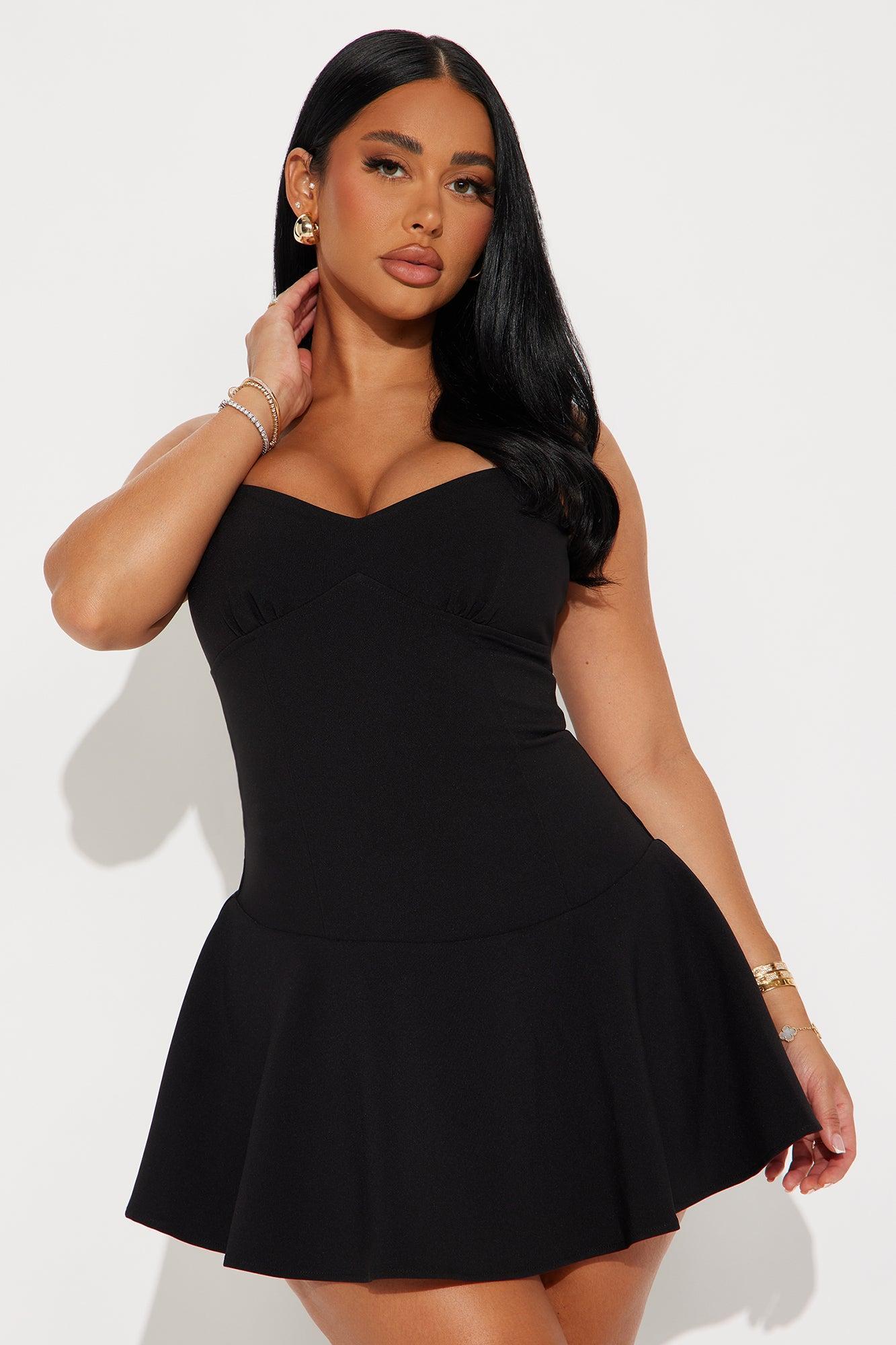 Bianey Crepe Mini Dress - Black Product Image