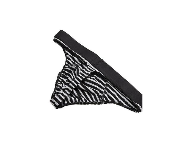 MeUndies Pouch Front Thong (Heather Grey Stripes) Men's Underwear Product Image