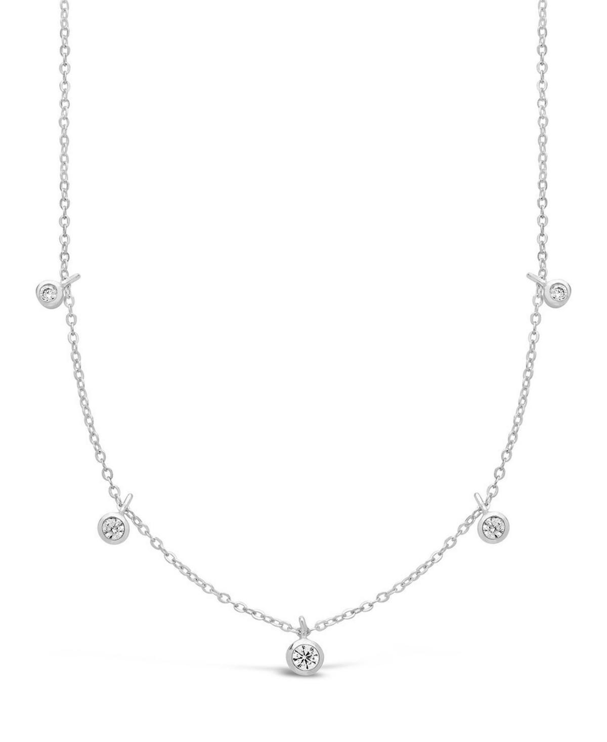 Womens Cubic Zirconia Dangling Bezel Necklace Product Image