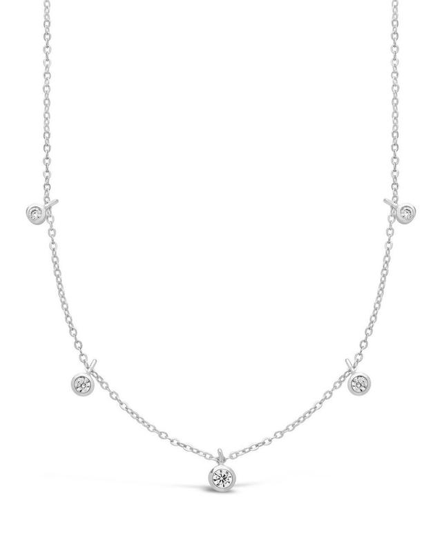 Womens Cubic Zirconia Dangling Bezel Necklace Product Image