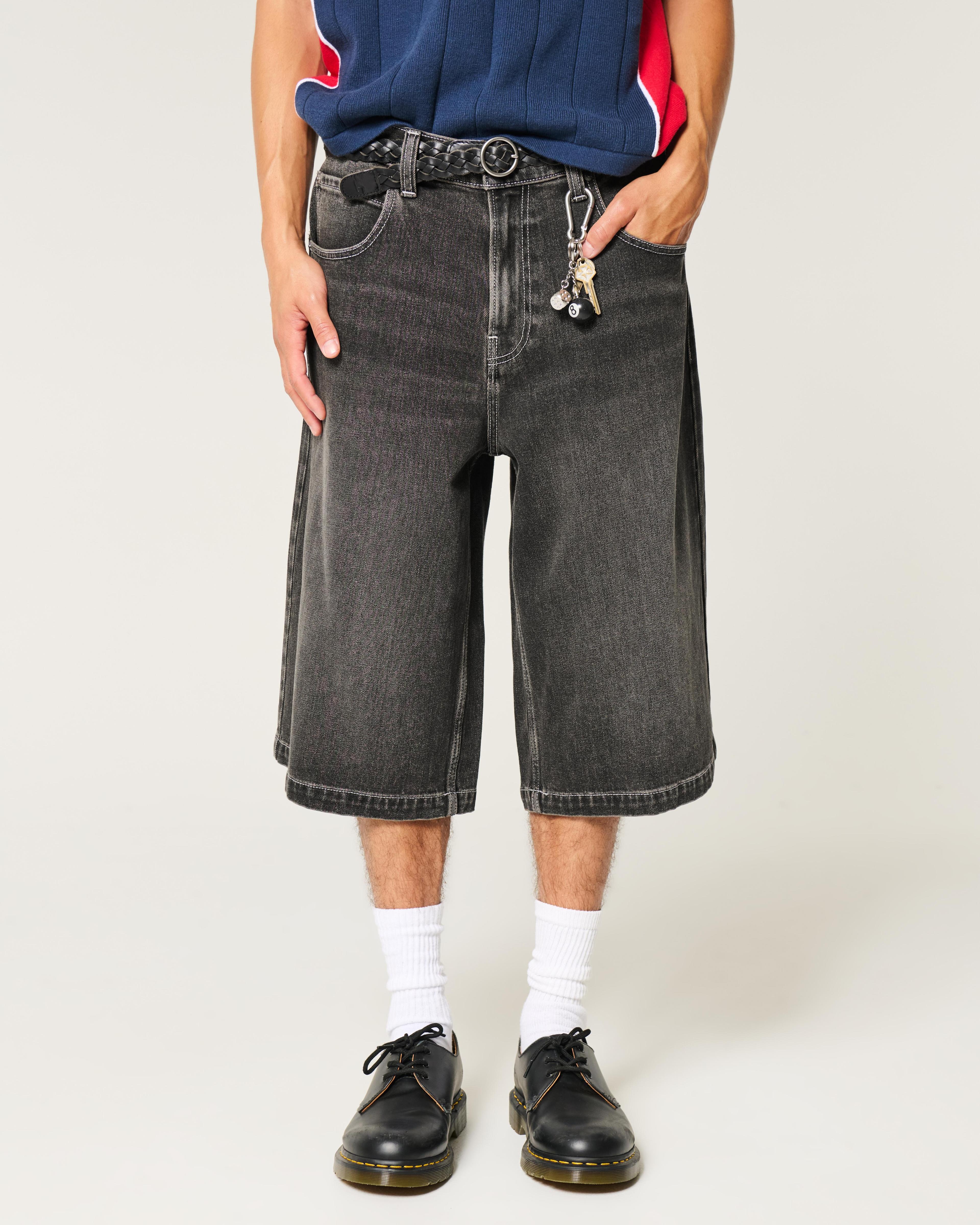 Washed Black Baggy Skater Jeans Product Image