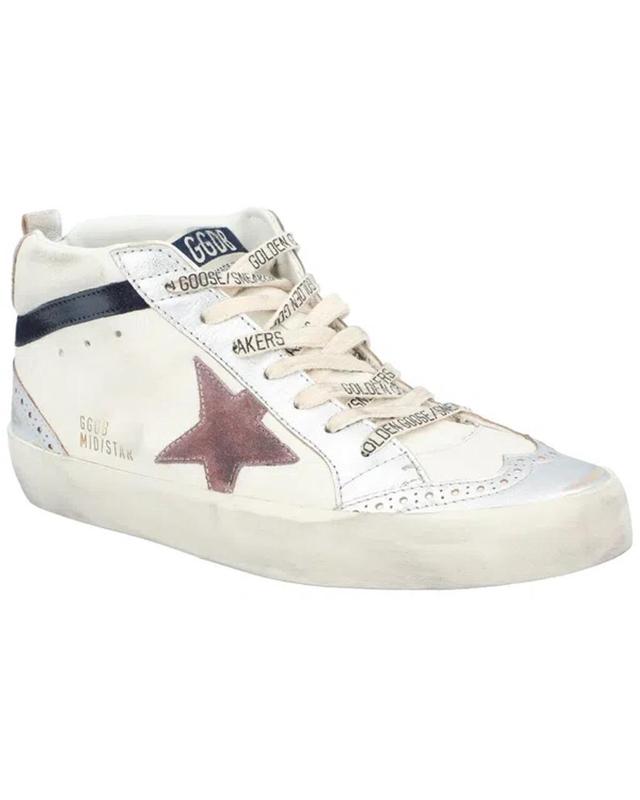 GOLDEN GOOSE Mid Star Leather Sneaker In White Product Image