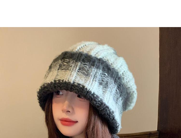 Striped Knit Slouchy Beanie Product Image