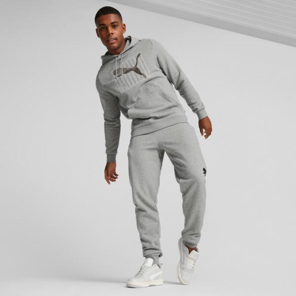 PUMA ESS+ Logo Lab Men's Hoodie in Medium Grey Heather Product Image