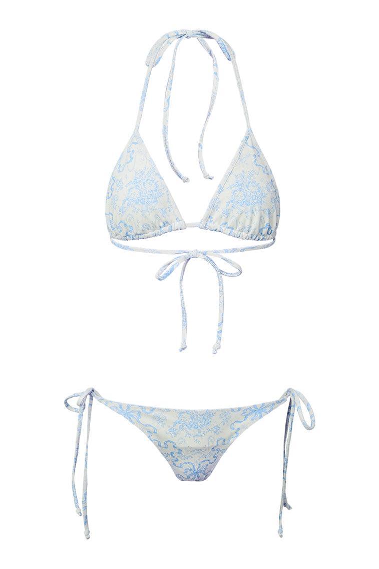 Harbor Bow Print Triangle Bikini Swim Set Product Image