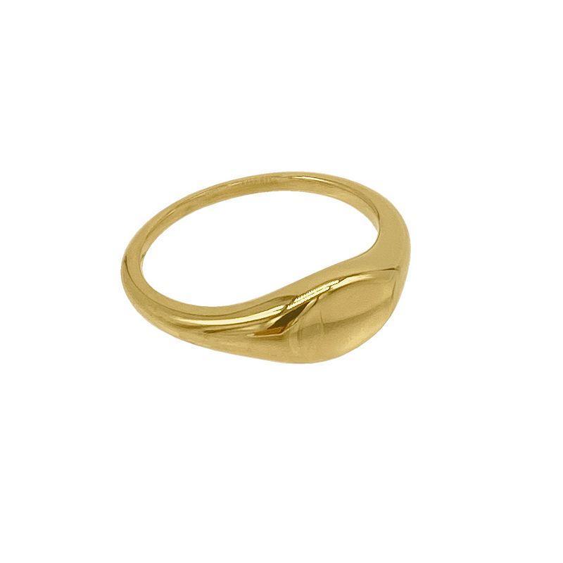 Adornia 14k Gold Plated Stainless Steel Signet Ring, Womens Yellow Product Image