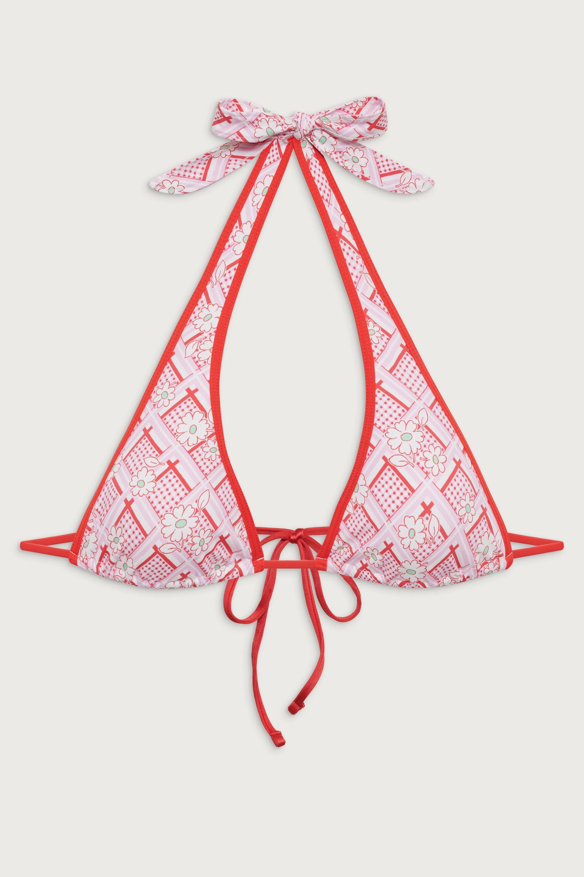 Diana Halter Floral Bikini Top - Red Rover Product Image