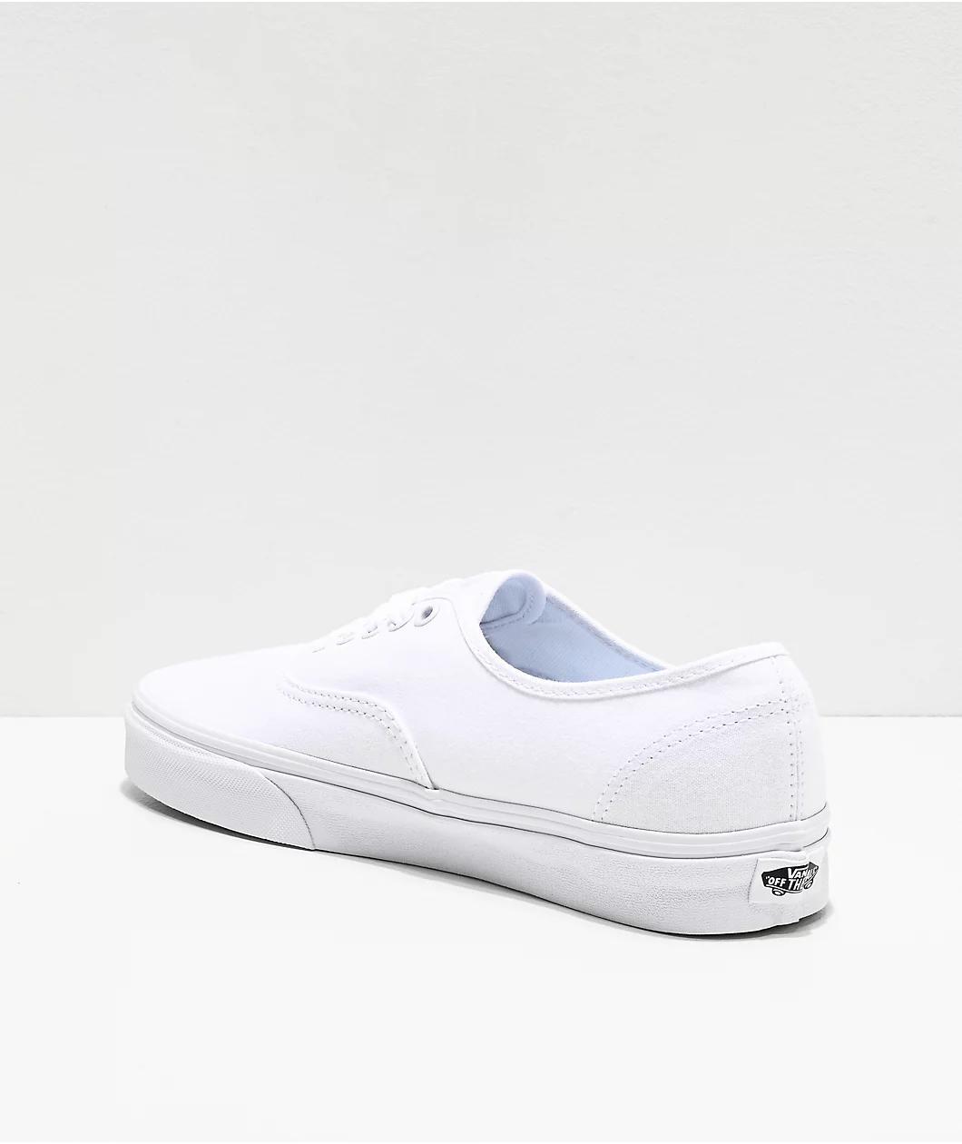 Vans Authentic White Canvas Skate Shoes Product Image