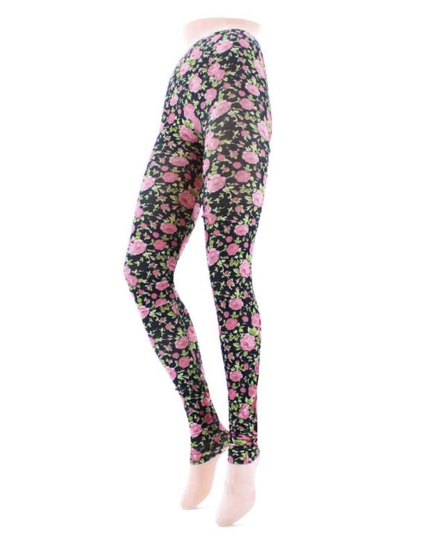 MeMoi Womens Elegant Roses Are Pink Floral Leggings Product Image