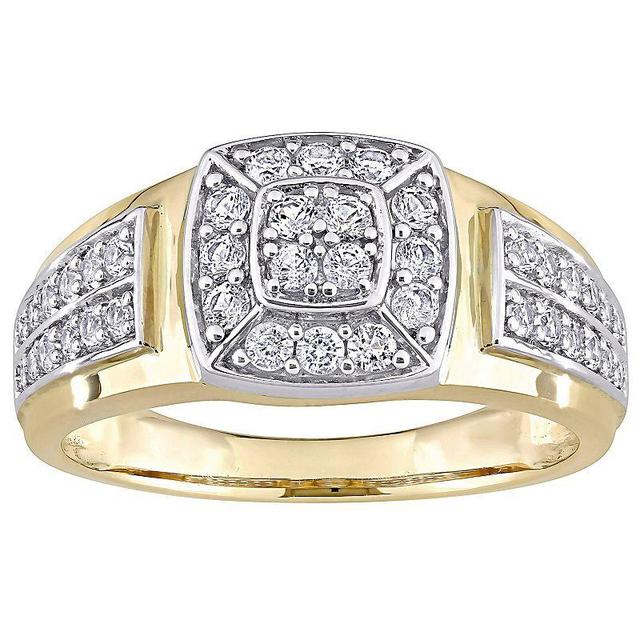 Stella Grace Mens 10k Gold Two Tone Lab-Created White Sapphire Square Ring 10k Two Tone Product Image