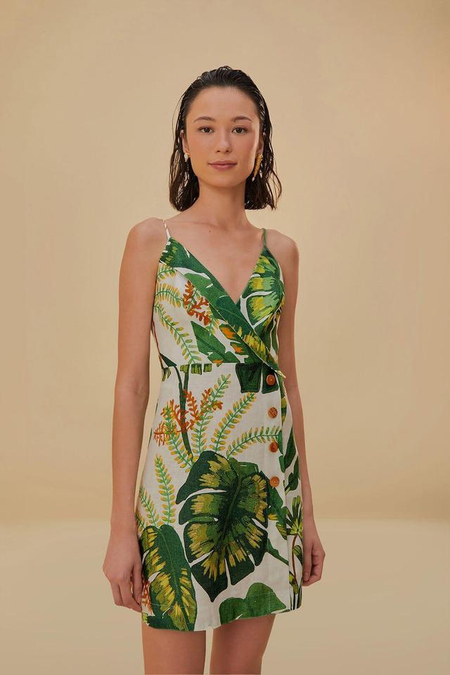 Womens Tropical Forest Ruffle Minidress Product Image