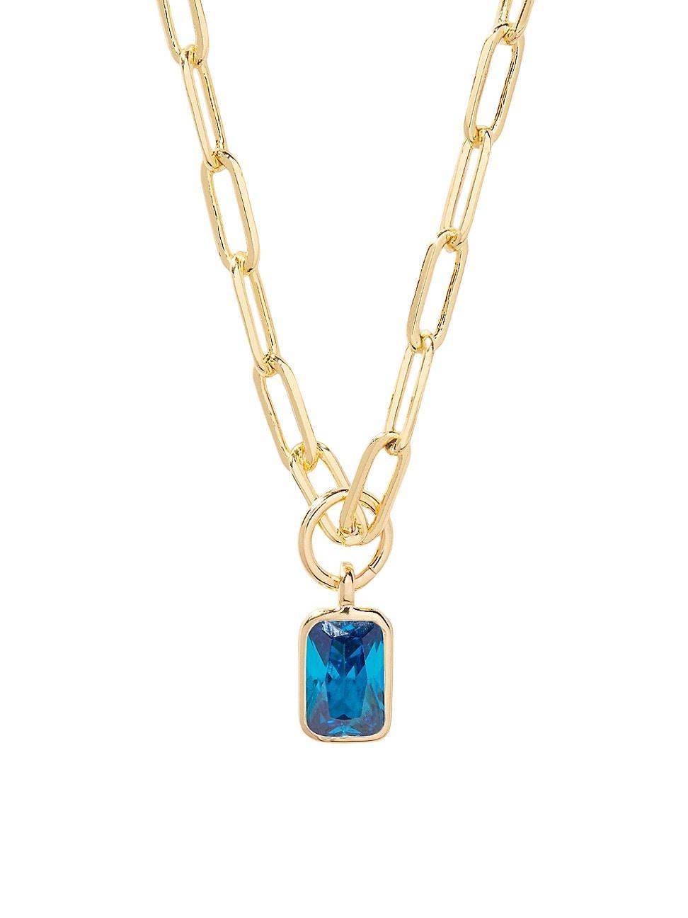 Womens Mackenzie 14K-Yellow-Gold Vermeil & Birthstone Pendant Necklace Product Image