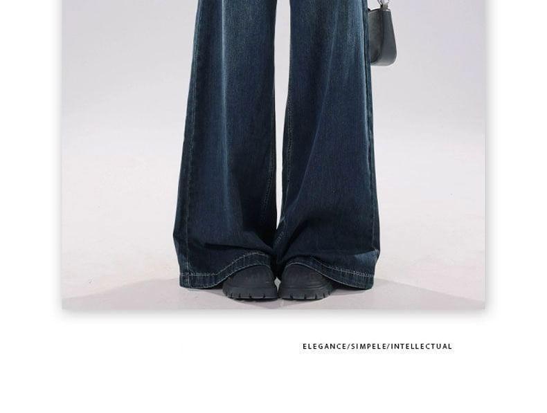 Low Waist Washed Wide Leg Jeans Product Image