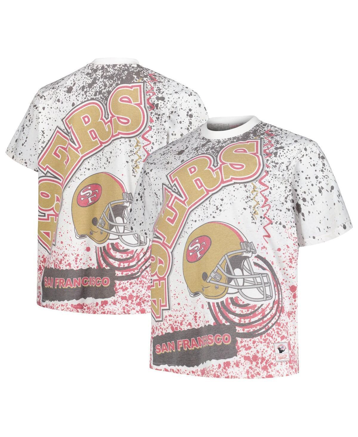 Mens Mitchell & Ness White San Francisco 49ers Big and Tall Allover Print T-shirt Product Image