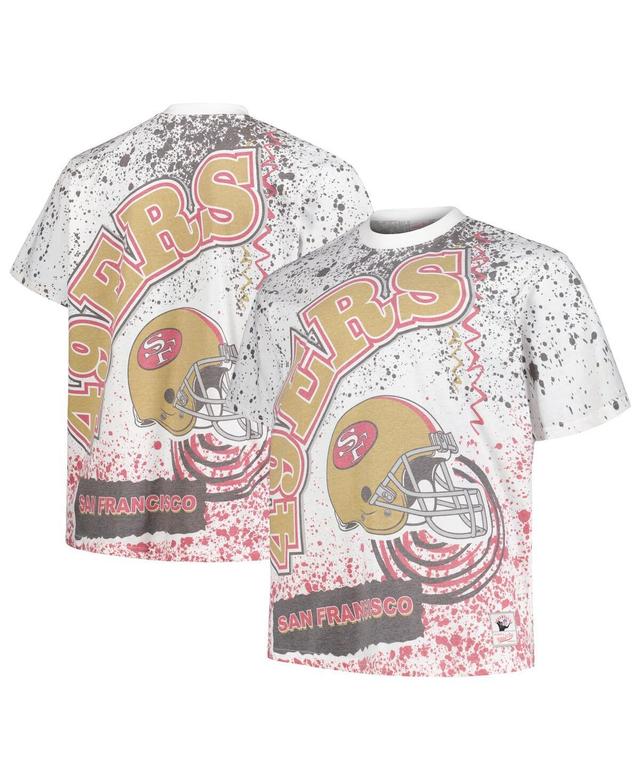 Mens Mitchell & Ness White San Francisco 49ers Big and Tall Allover Print T-shirt Product Image