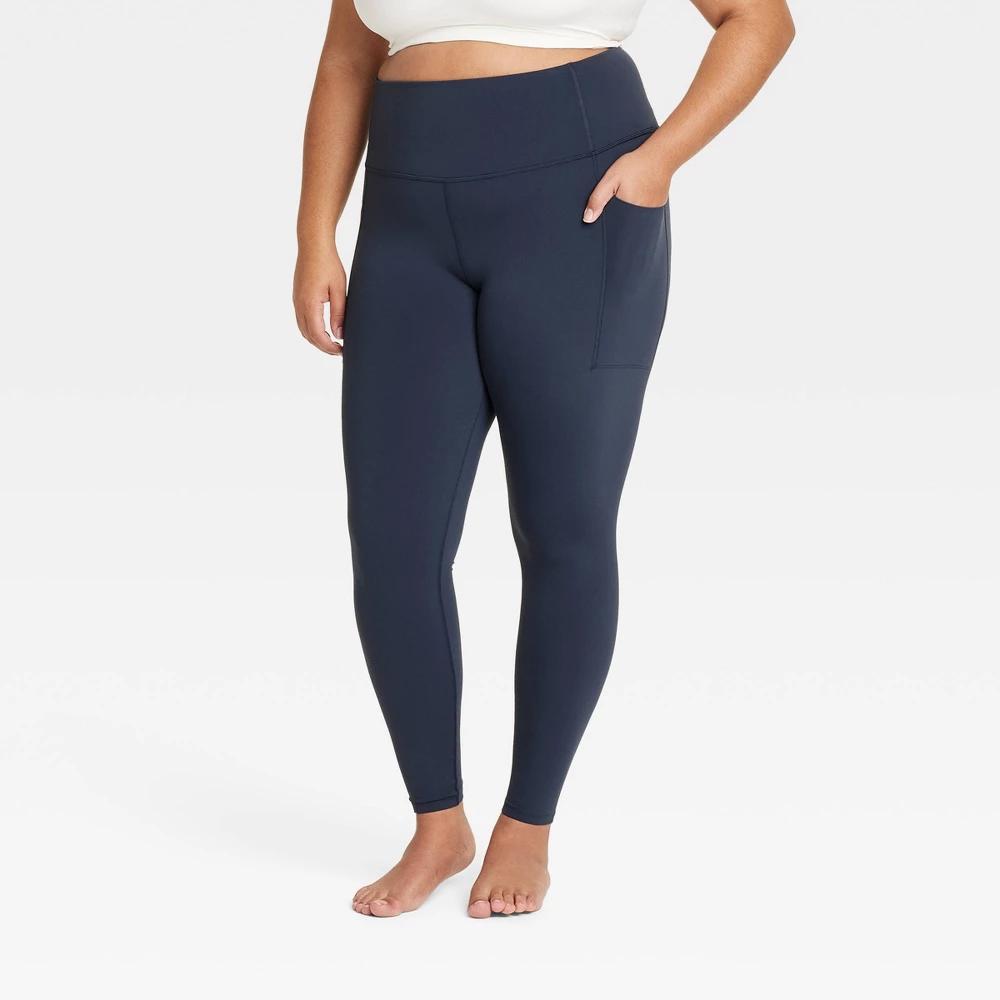 Womens Everyday Soft Ultra High-Rise Pocketed Leggings - All In Motion Navy Blue 3X product image