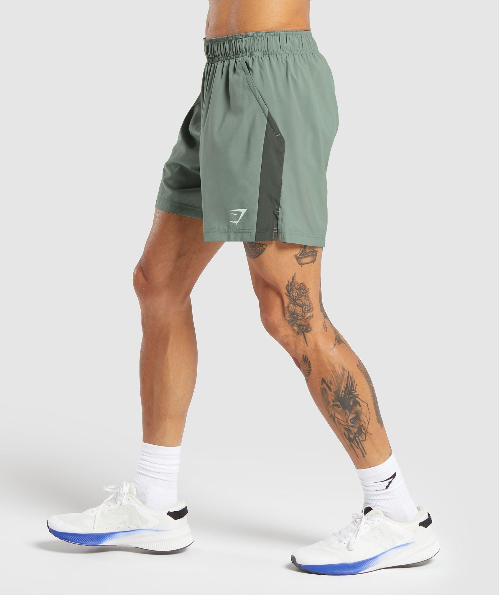 Gymshark Sport  7" Shorts - Unit Green/Strength Green Male Product Image