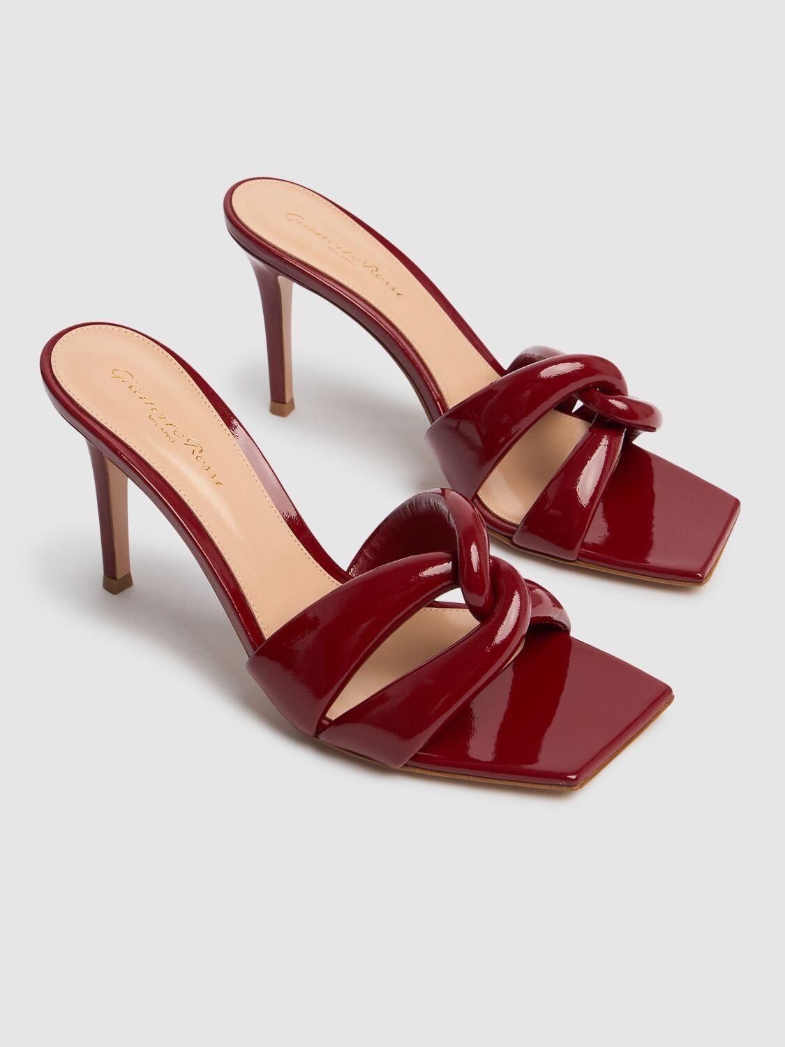 85mm Patent Leather Mules In Red Product Image