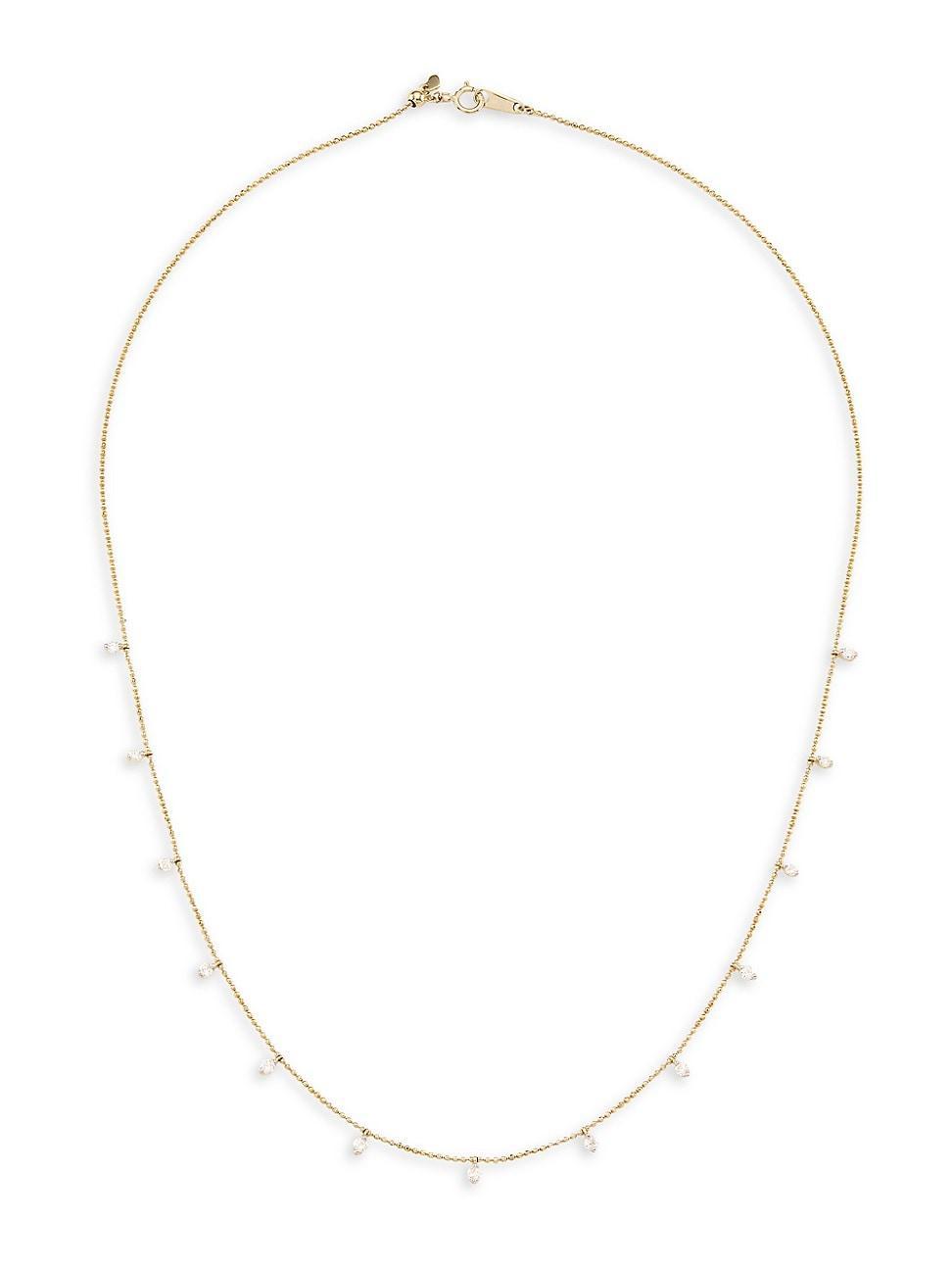 Womens 14K Yellow Gold & 0.5 TCW Diamond Station Necklace Product Image