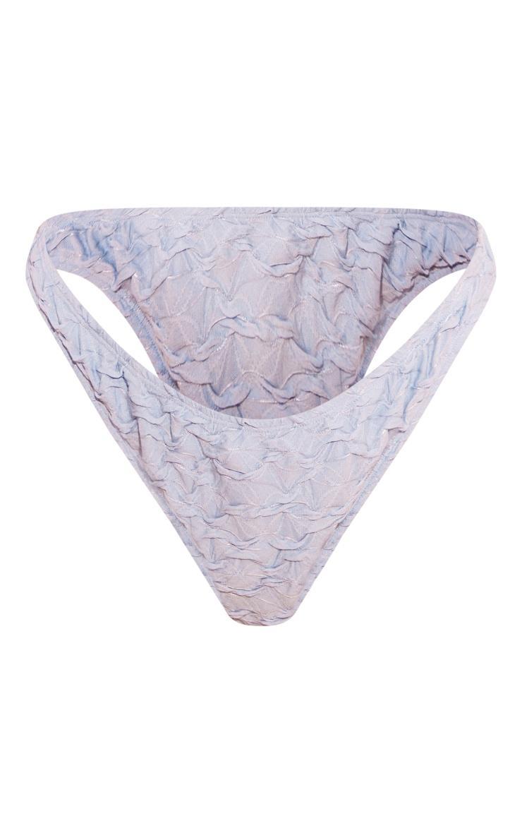 Blue Textured V Front Bikini Bottoms Product Image