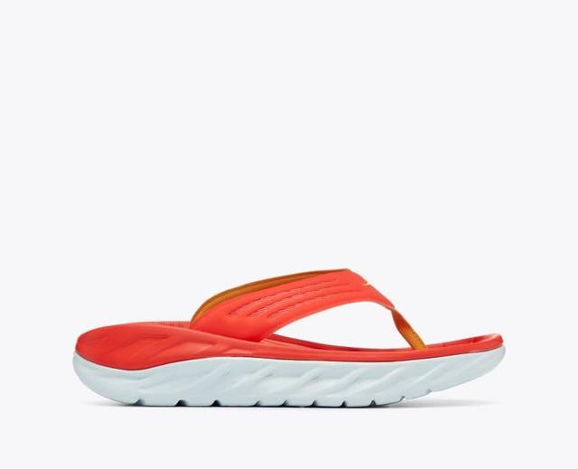 HOKA Mens ORA Recovery Flip Shoes in Fiesta/Amber Yellow, Size 7 Product Image