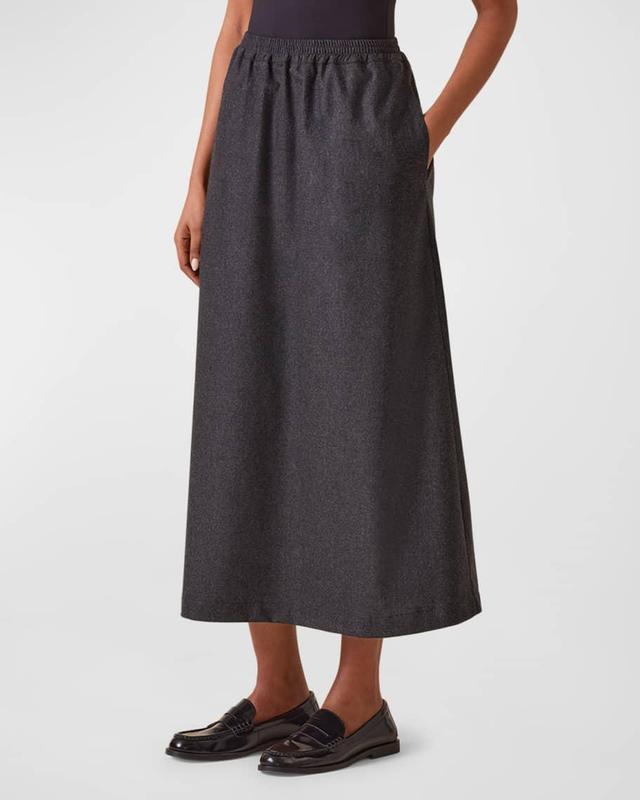 Cashmere-Blend A-Line Maxi Skirt Product Image