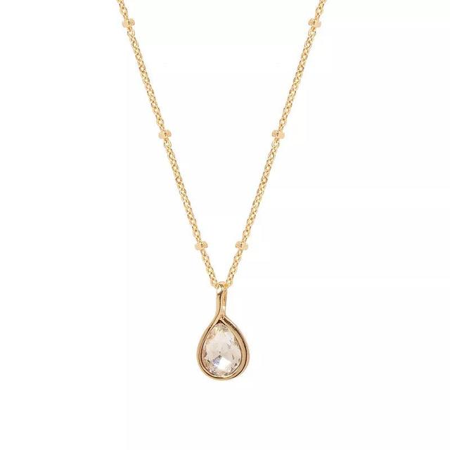 LC Lauren Conrad Gold Tone Crystal Pendant Necklace, Womens, Clear Product Image