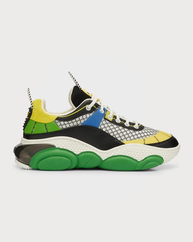 Moschino Men's Multicolor Bubble Teddy Mesh Fashion Sneakers - Size: 42 EU (9D US) - WHITE MULTI Product Image