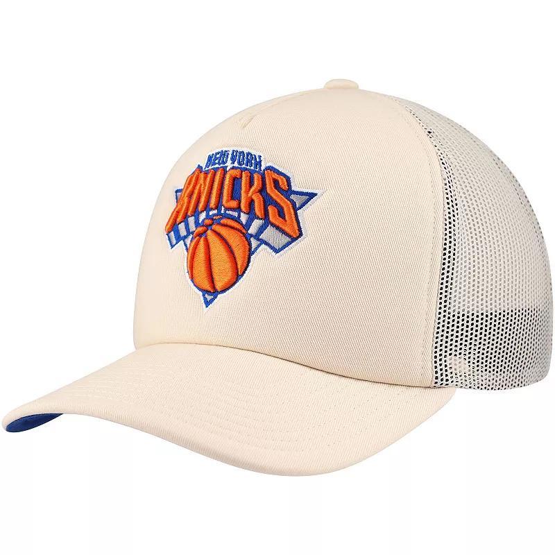 Mens Mitchell & Ness Cream New York Knicks Trucker Adjustable Hat Product Image