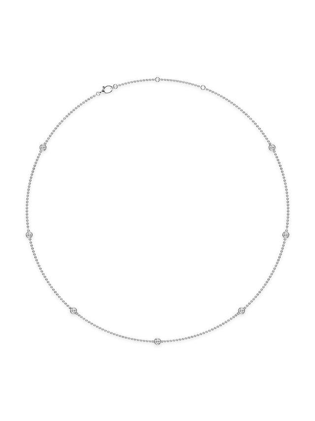 Womens 14K White Gold & Lab-Grown 14-Diamond Station Necklace/0.70-2.10 TCW Product Image