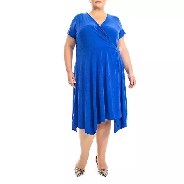 Plus Size Nina Leonard Uneven Hem Dress, Womens Product Image