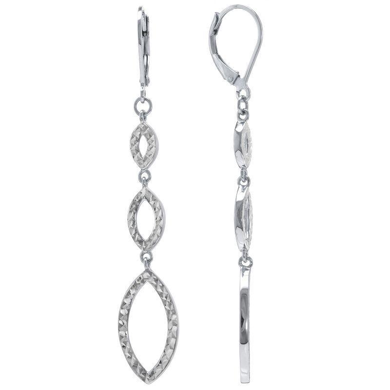 Judy Crowell Sterling Silver Diamond Cut Triple Drop Earrings, Womens Product Image