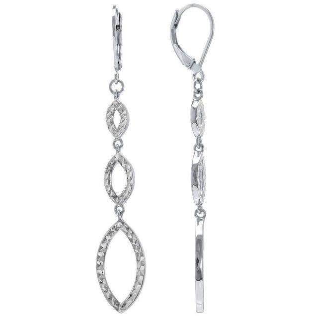 Judy Crowell Sterling Silver Diamond Cut Triple Drop Earrings, Womens Product Image