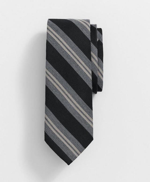 Wool and Silk Bold Double Stripe Tie Product Image