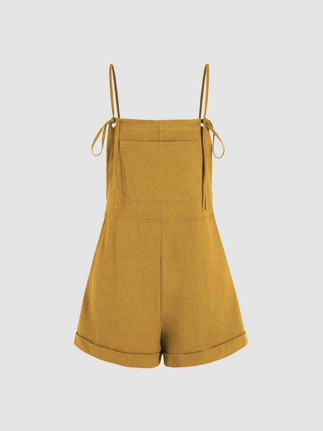 Knotted Pocket Wide Leg Romper Product Image