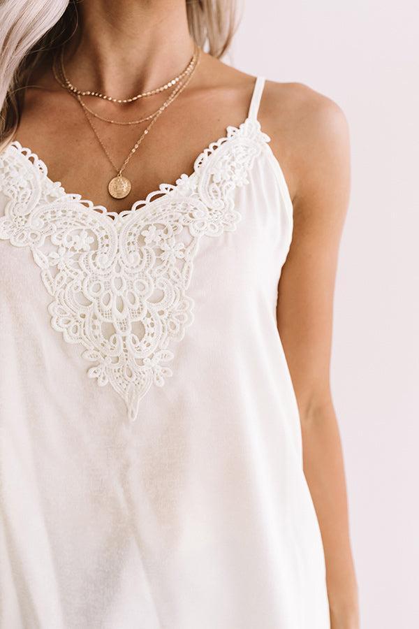 Martini Time Crochet Shift Tank in Ivory Product Image