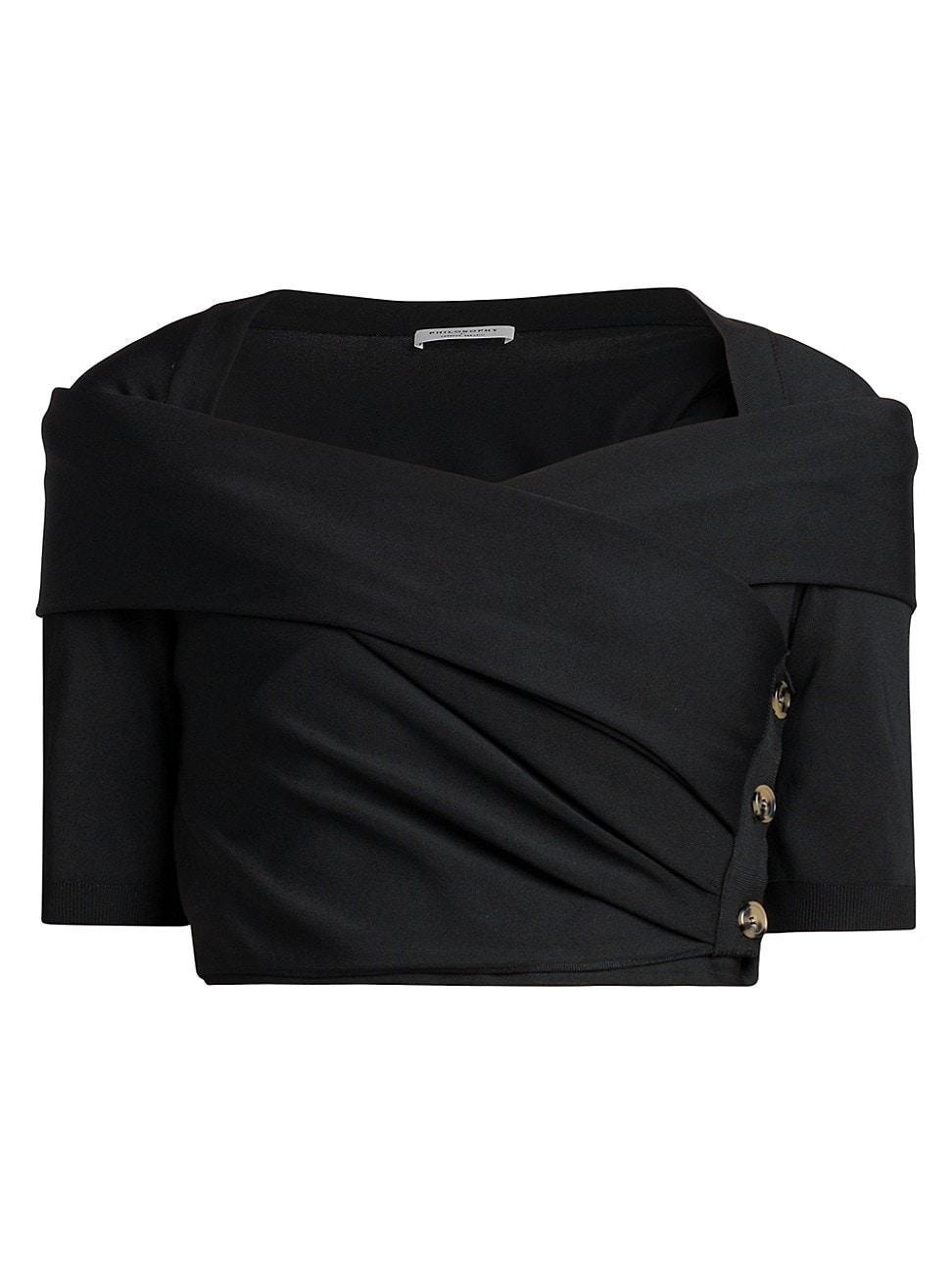 Womens Stretch Wrap Bodice Top Product Image