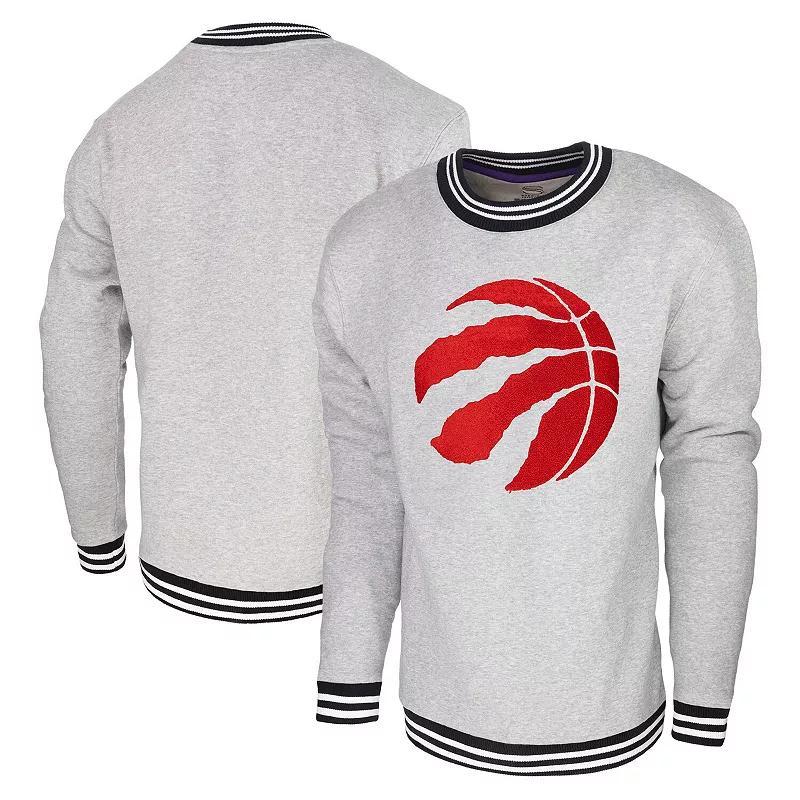 Mens Stadium Essentials Heather Gray Toronto Raptors Club Level Pullover Sweatshirt Product Image